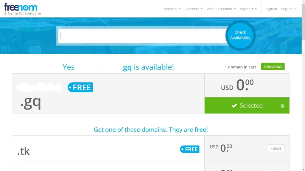 a free domain name