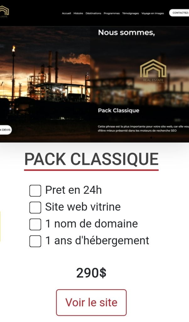 Pack Site pas cher One page