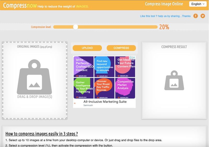 compression d'images pour son site internet