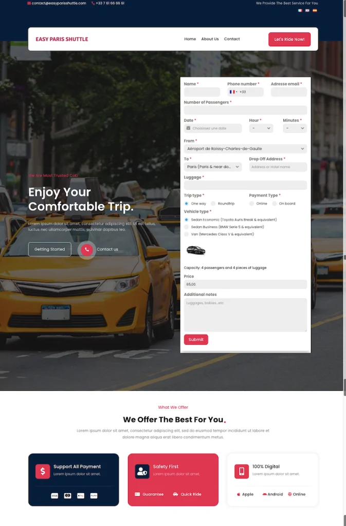 Site web référence de l'agence de communication Webdispo pour un client français