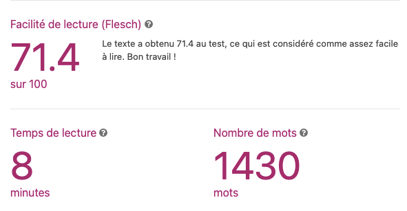 comment utiliser le score de facilité de lecture de Flesch